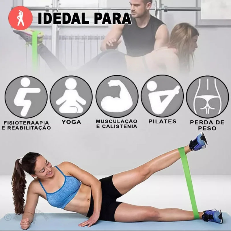 Kit 5 Faixa Elástica Super Mini Band Para Treino Exercícios