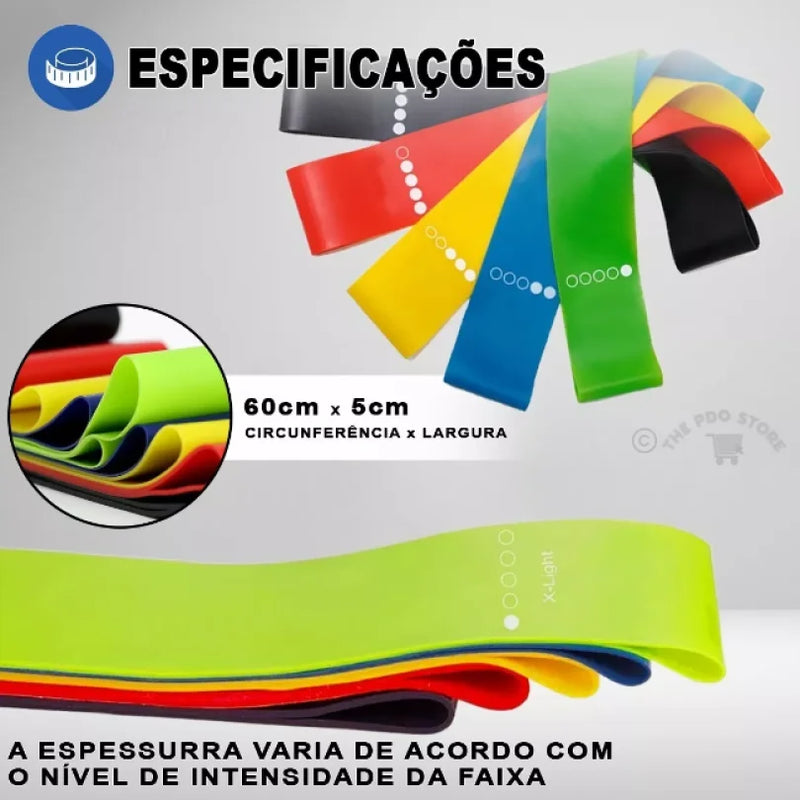 Kit 5 Faixa Elástica Super Mini Band Para Treino Exercícios