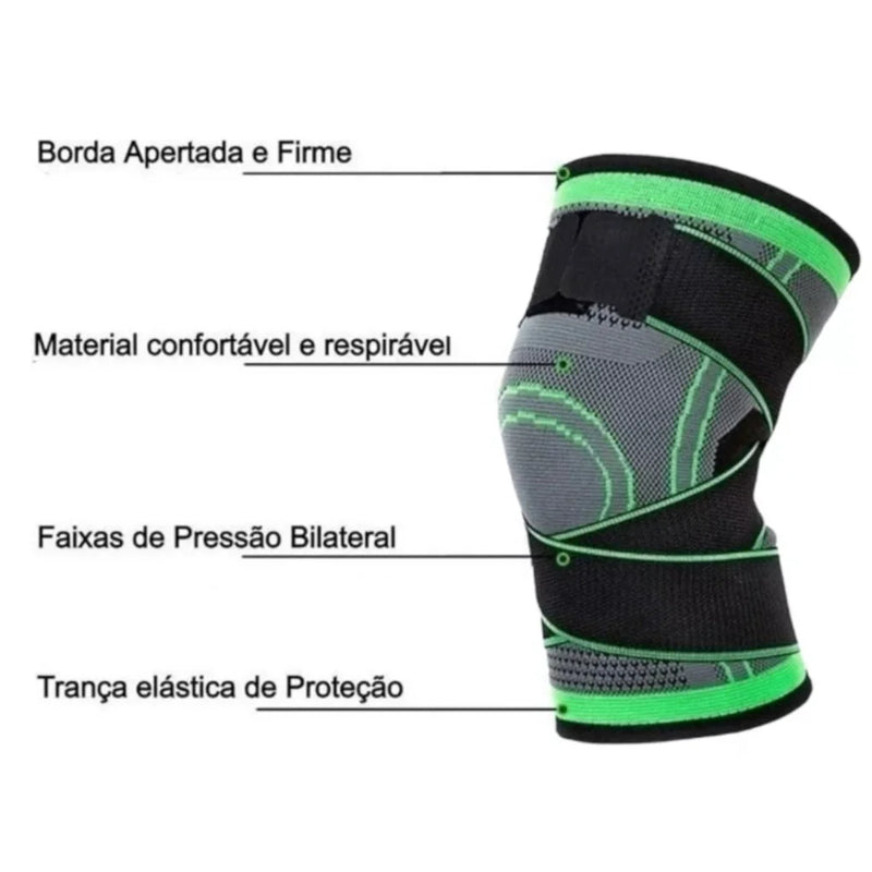 Joelheira Compressão Proteção Ajustável Fitness Cross